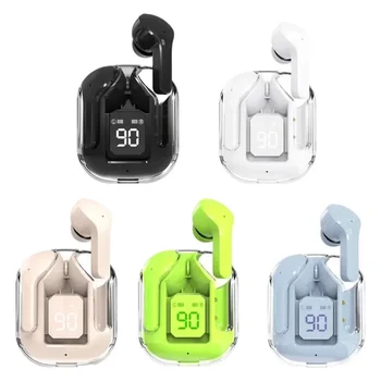 Беспроводные наушники TWS Bluetooth, спортивные стереонаушники HiFi с шумоподавлением, с цифровым дисплеем, прозрачный чехол для зарядки