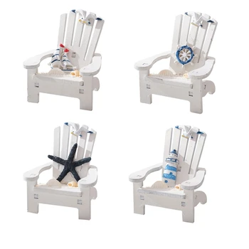 4 ШТ Мини-пляжный стул Бытовой Деревянный стул Ремесленный орнамент Украшение стола художественным орнаментом