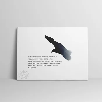 Настенный рисунок из библейских стихов Исайи 4031, Они Будут Парить На крыльях, Как Орлы, Печатный рисунок с Изображением Орла Для Вашего христианского дома.