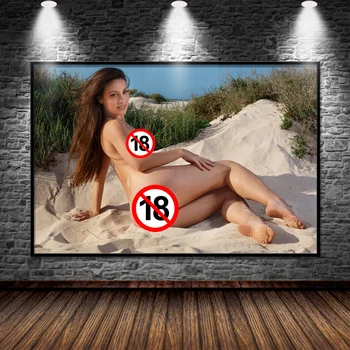 Картины на холсте Красота Сексуальная Девушка Обнаженная Натура на пляже Эротические Картины для взрослых Плакаты и принты Настенное Искусство для Декора гостиной