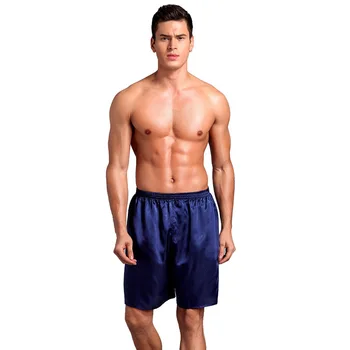Летние спортивные шорты, повседневные свободные боксеры, пляжные атласные шелковые однотонные глянцевые тонкие брюки с пятью точками, мужская пижама