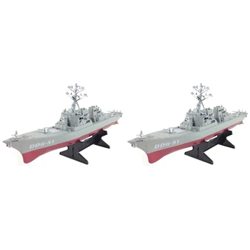 2X Модель корабля-Эсминца с управляемой ракетой Статические Игрушки С подставкой Модель военного корабля DIY Развивающие Игрушки Детский подарок