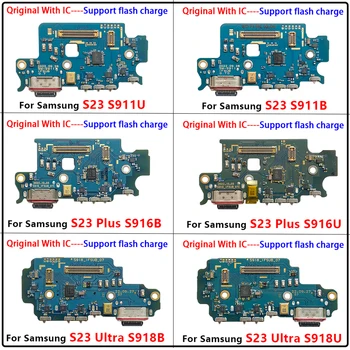 100% Оригинал Для Samsung Galaxy S23 Plus Ultra S916B S916U USB Зарядное Устройство Порт Зарядки Разъем Микрофонной платы Кабель